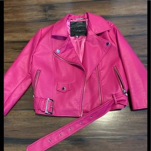 Pink leather jacket